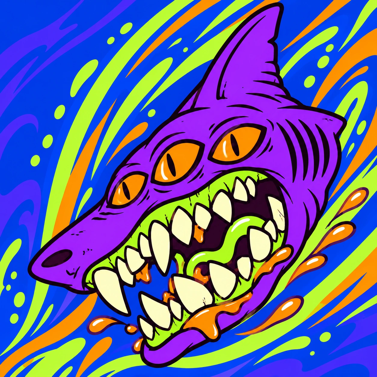 PsyShark plunges headfirst through neon ocean currents
